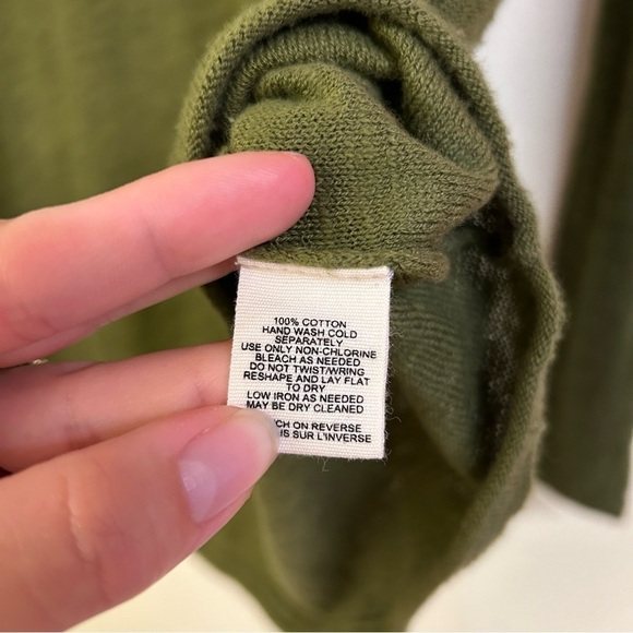 Moth Anthropologie Green Hooded Sweater Bohemian Minimalist Holiday Sz X-Small - Picture 6 of 8